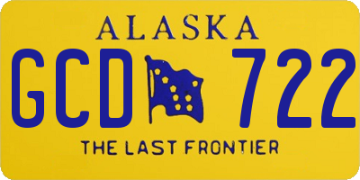AK license plate GCD722
