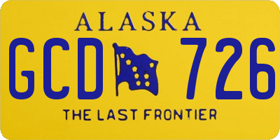 AK license plate GCD726