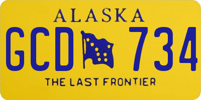 AK license plate GCD734