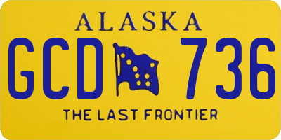 AK license plate GCD736