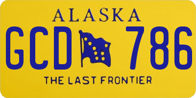 AK license plate GCD786