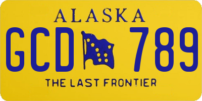 AK license plate GCD789