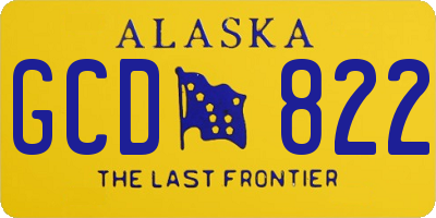 AK license plate GCD822