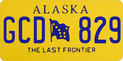 AK license plate GCD829
