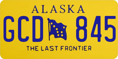 AK license plate GCD845