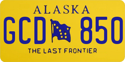 AK license plate GCD850