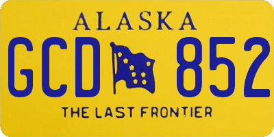 AK license plate GCD852