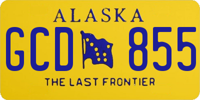 AK license plate GCD855
