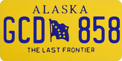 AK license plate GCD858