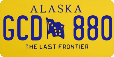 AK license plate GCD880