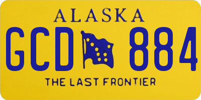 AK license plate GCD884