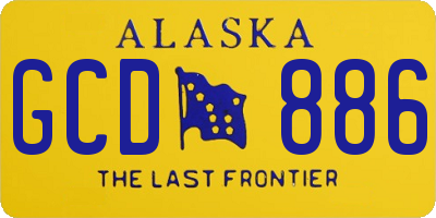 AK license plate GCD886