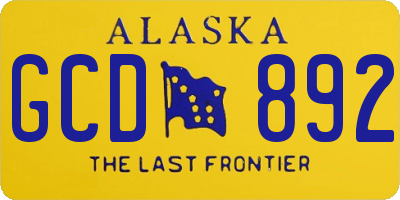 AK license plate GCD892