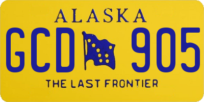 AK license plate GCD905