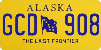 AK license plate GCD908