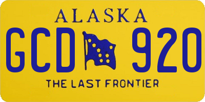 AK license plate GCD920