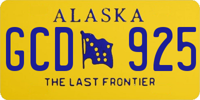 AK license plate GCD925