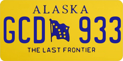 AK license plate GCD933
