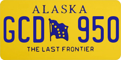 AK license plate GCD950