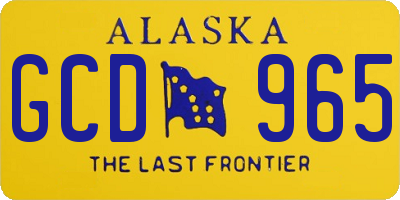 AK license plate GCD965