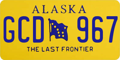 AK license plate GCD967