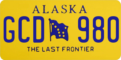 AK license plate GCD980