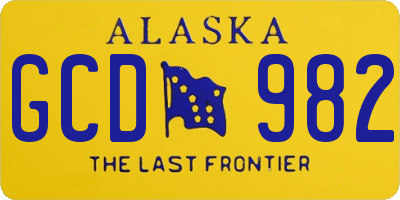 AK license plate GCD982