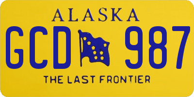 AK license plate GCD987