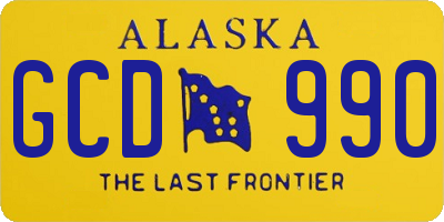AK license plate GCD990