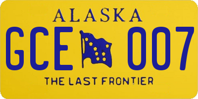 AK license plate GCE007