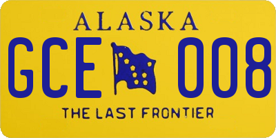 AK license plate GCE008
