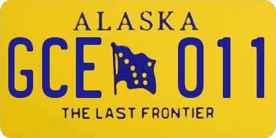 AK license plate GCE011
