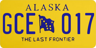 AK license plate GCE017