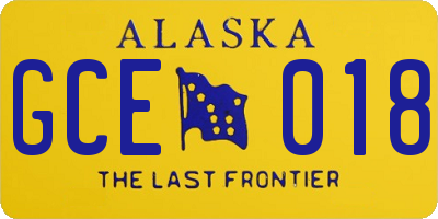 AK license plate GCE018