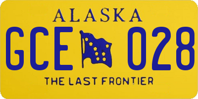 AK license plate GCE028