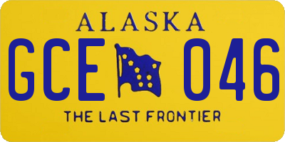AK license plate GCE046