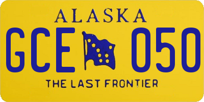 AK license plate GCE050