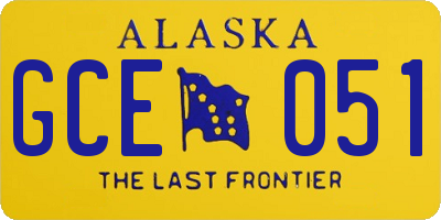 AK license plate GCE051