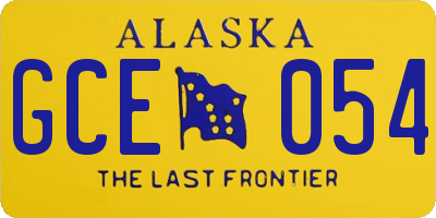 AK license plate GCE054