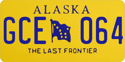 AK license plate GCE064