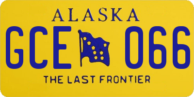 AK license plate GCE066