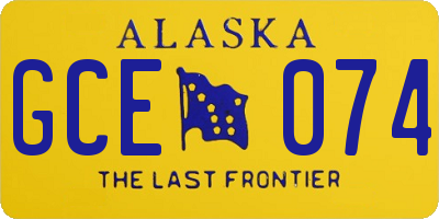 AK license plate GCE074