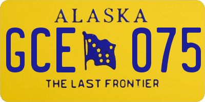 AK license plate GCE075