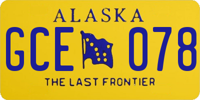 AK license plate GCE078