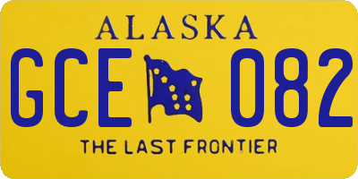 AK license plate GCE082
