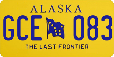 AK license plate GCE083