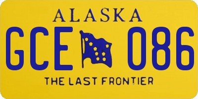 AK license plate GCE086
