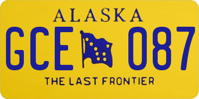 AK license plate GCE087