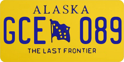 AK license plate GCE089