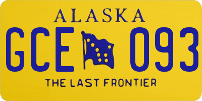AK license plate GCE093